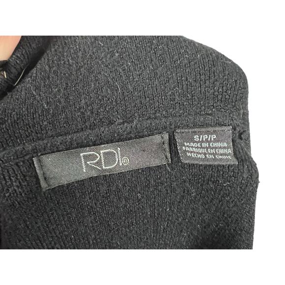 RDI Womens sweater Open Front Jacket Cardigan Black S Small Pockets - Picture 3 of 12